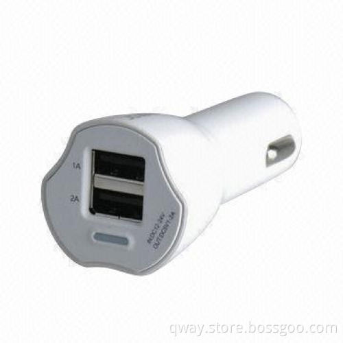 5V at 1 or 2A dual USB port car charger for iPhone, iPad, Samsung